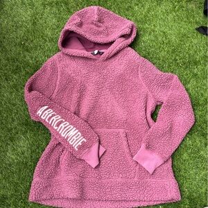 Pink Abercrombie & Fitch Sherpa hoodie